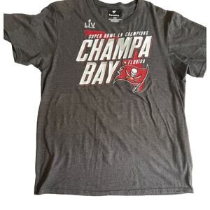 Fanatics TAMPA Champa BAY BUCCANEERS Bucs Super Bowl LV Champs T Shirt Mens L